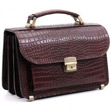 Классическая барсетка Manufatto-2 Croco Brown коричневый Классическая барсетка Manufatto-2 Croco Brown коричневый