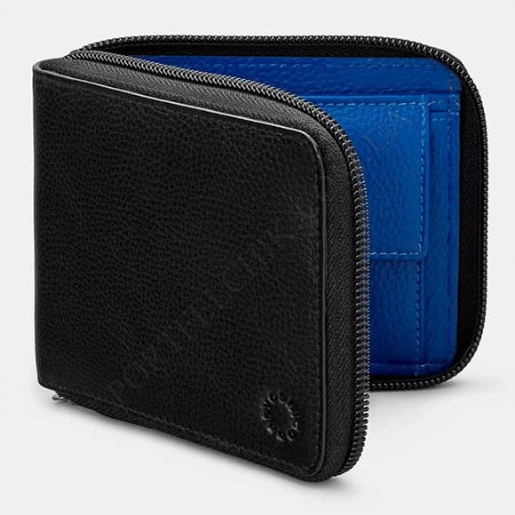 Чоловіче портмоне Yoshi Y2046 17 29 Black/Blue чорний, комбінований (Код. 18355-01) головне фото