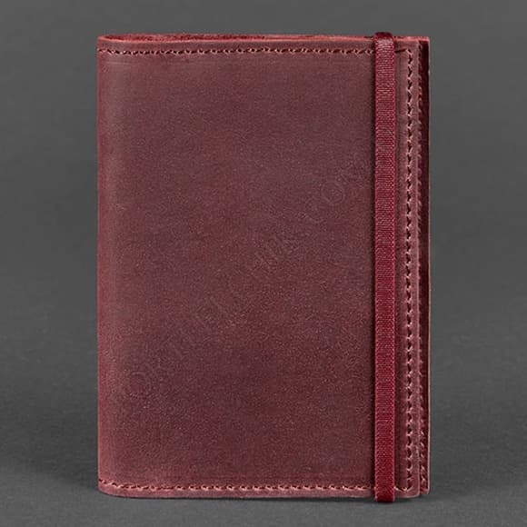 Обкладинка на паспорт BlankNote BN-OP-1-vin-kr Crazy Horse бордовий (Код. 16147-04) головне фото