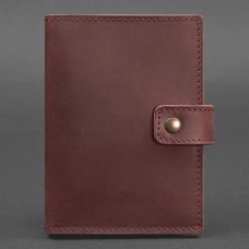 Обкладинка на паспорт BlankNote BN-OP-5-vin-kr Crazy Horse бордовий