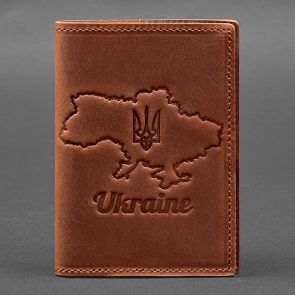 Обложка на паспорт BlankNote BN-OP-UA-M-k-kr Crazy Horse коричневый (Код. 18244-04) главное фото