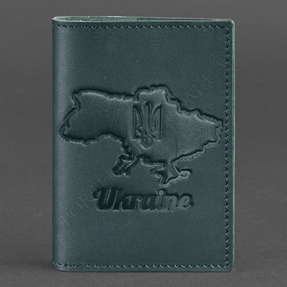 Обложка на паспорт BlankNote BN-OP-UA-M-malachite зеленый (Код. 18251-04) главное фото