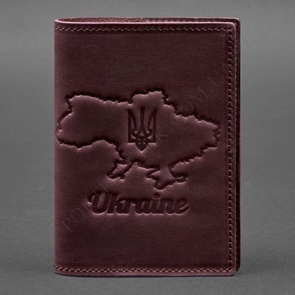 Обложка на паспорт BlankNote BN-OP-UA-M-vin-kr Crazy Horse бордовый (Код. 18247-04) главное фото