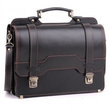 Портфель Manufatto СПС-3 Black з коричневою ниткою чорний Портфель Manufatto СПС-3 Black з коричневою ниткою чорний