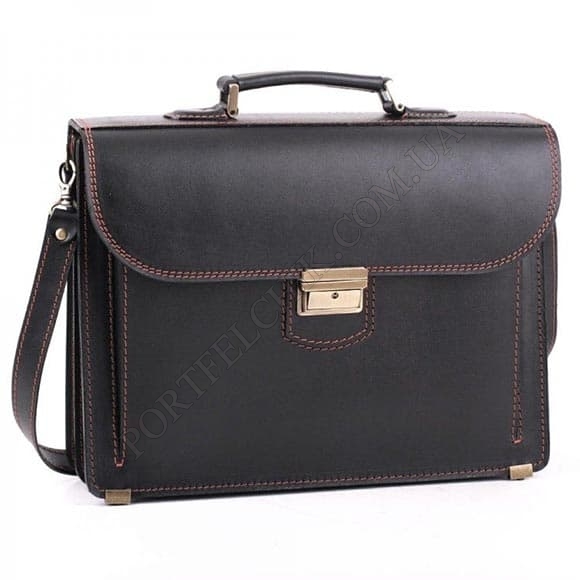 Портфель Manufatto РВМ-1 Black з коричневою ниткою чорний (Код. 15819-09) головне фото