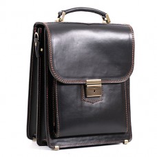 Портфель Manufatto СПБ-2 Black с коричневой нитью черный Портфель Manufatto СПБ-2 Black с коричневой нитью черный