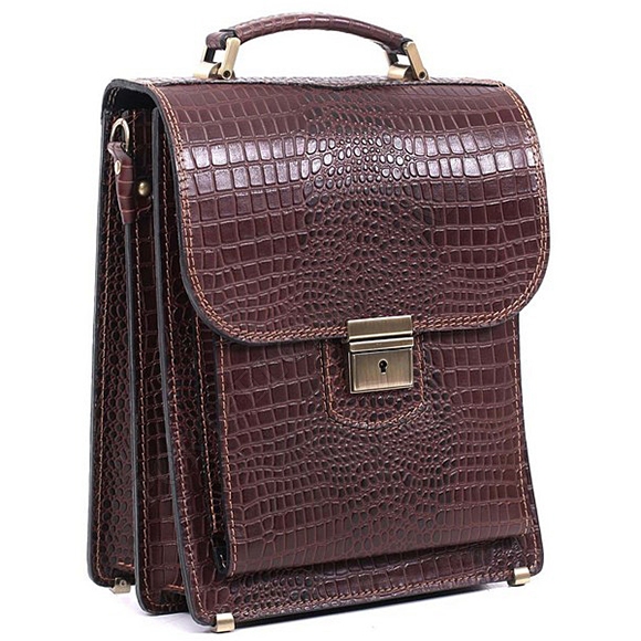 Портфель Manufatto СПБ-2 Croco Brown коричневый (Код. 9596-09) главное фото
