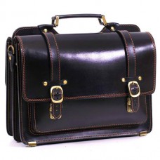 Портфель Manufatto СПС-4 Black з коричневою ниткою чорний Портфель Manufatto СПС-4 Black з коричневою ниткою чорний