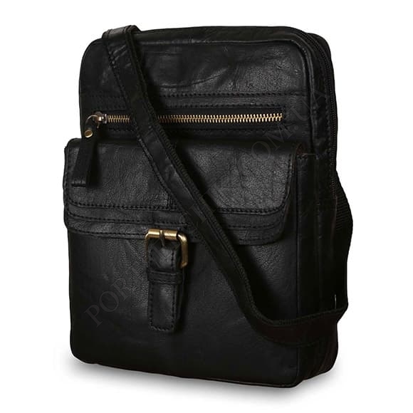 Чоловіча сумка через плече Ashwood G33 Black чорний (Код. 16507-01) головне фото