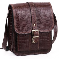 Чоловіча сумка через плече Manufatto СПБ-3 Croco Brown коричневий