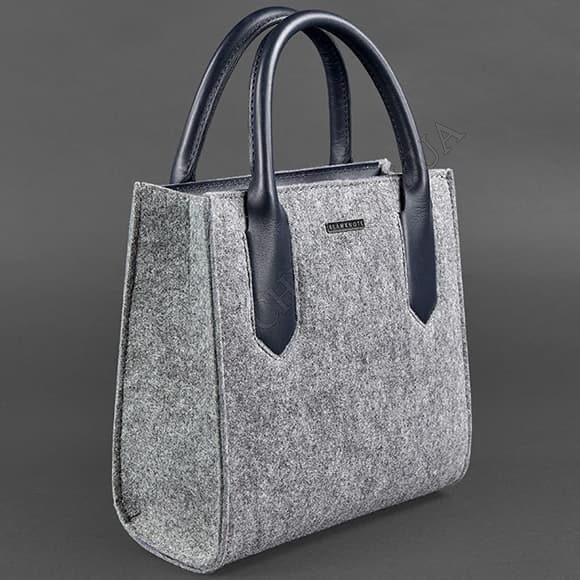 Сумка женская BlankNote BN-BAG-28-felt-navy-blue серый, комбинированный (Код. 16218-04) главное фото