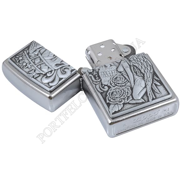 Зажигалка Zippo 49442 Skull and Angel Emblem (Код. 15872-11