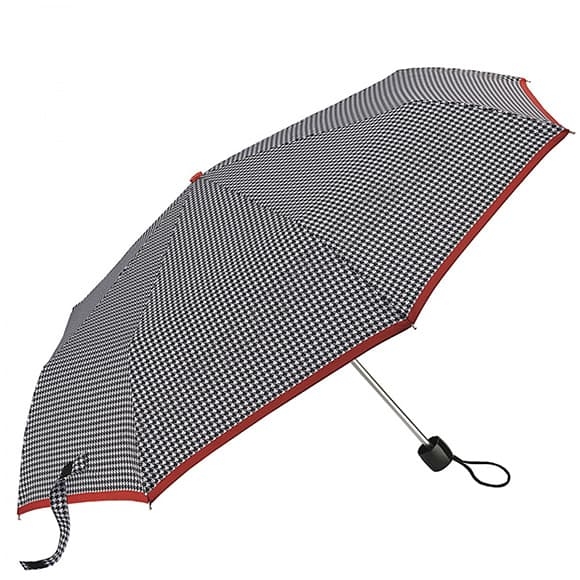 Зонт Fulton L354 Minilite-2 Houndstooth Red Border черный / белый (Код. 17388-01) главное фото