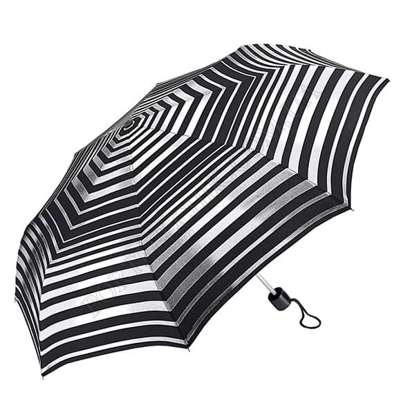 Зонт Fulton L354 Minilite-2 Silver Stripes черный (Код. 17393-01) главное фото