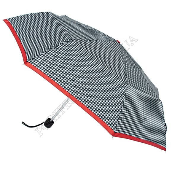 Парасолька Fulton L354 Minilite-2 Houndstooth Red Border чорний / білий (Код. 17388-01) головне фото