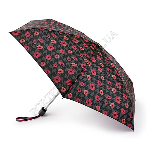 Зонт Fulton L501 Tiny-2 Houndstooth Poppy черный (Код. 17394-01) главное фото
