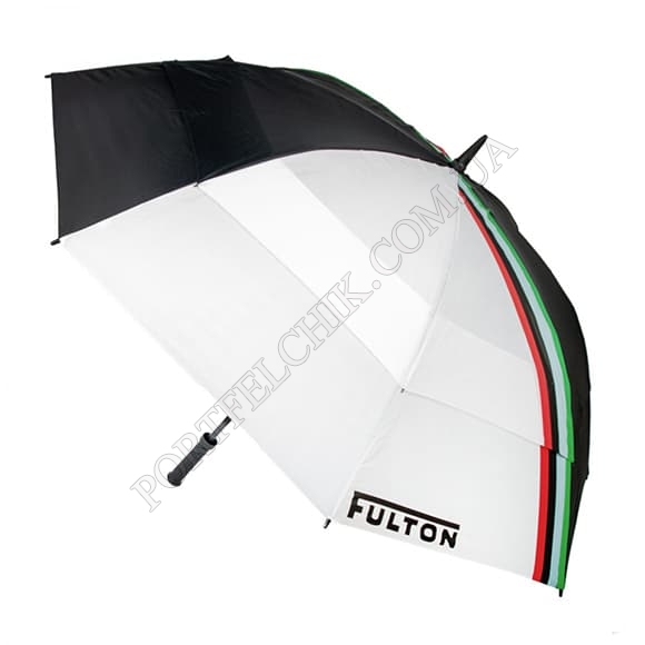 Зонт Fulton S919 Stormshield-2 Stripe черный / белый (Код. 16762-01) главное фото