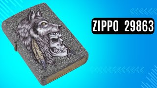 Запальничка Zippo 29863 Wolf Skull Feather Design