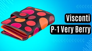 Жіноче портмоне Visconti P-1 Very Berry чорний, кольорові