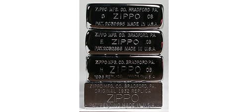 фото штампів всієї лінійки Zippo Rplica